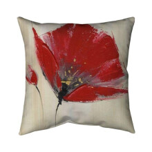 Begin Home Decor 5541-2020-FL40 20 x 20 in. Two Red Flowers-Double Sided Print Indoor Pillow