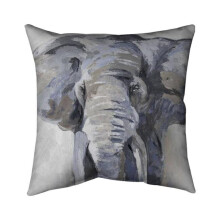 Begin Home Decor 5541-2626-AN141-1 26 x 26 in. Pastel Blue Elephant-Double Sided Print Indoor Pillow
