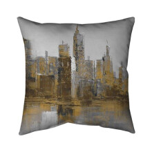 Begin Home Decor 5541-2626-CI78 26 x 26 in. Brown & Gloomy Cityscape-Double Sided Print Indoor Pillow