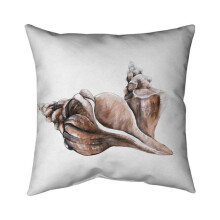 Begin Home Decor 5541-2626-CO128-2 26 x 26 in. Coral Horse Conch Seashells Neutral-Double Sided Print Indoor Pillow