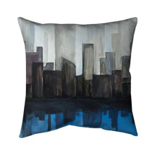 Begin Home Decor 5541-2626-CI336 26 x 26 in. View of A Blue City-Double Sided Print Indoor Pillow