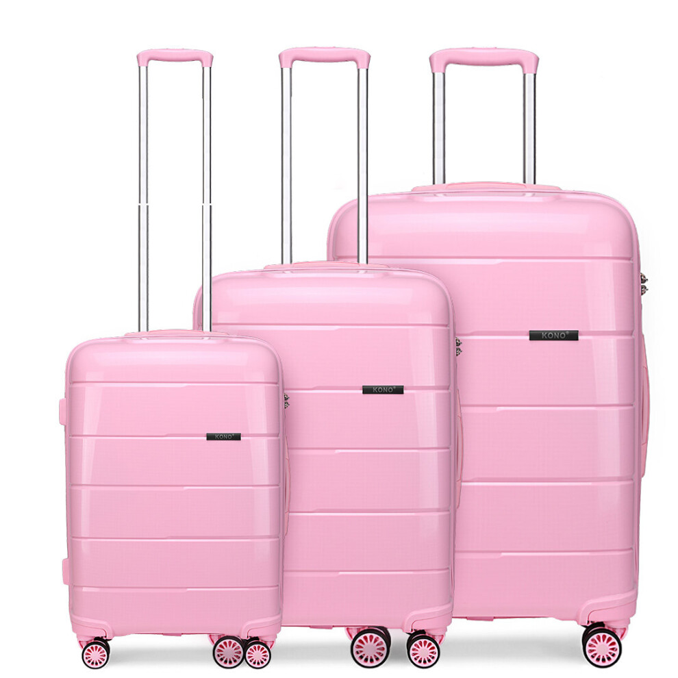 (Pink, 20/24/28 inch) Miss Lulu Hard Shell PP Suitcase