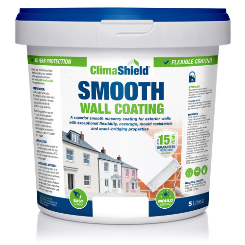 (5 Litres, Devon Cream) Wall Coating - Matt Finish - Smooth Masonry Paint - 15 year Guarantee