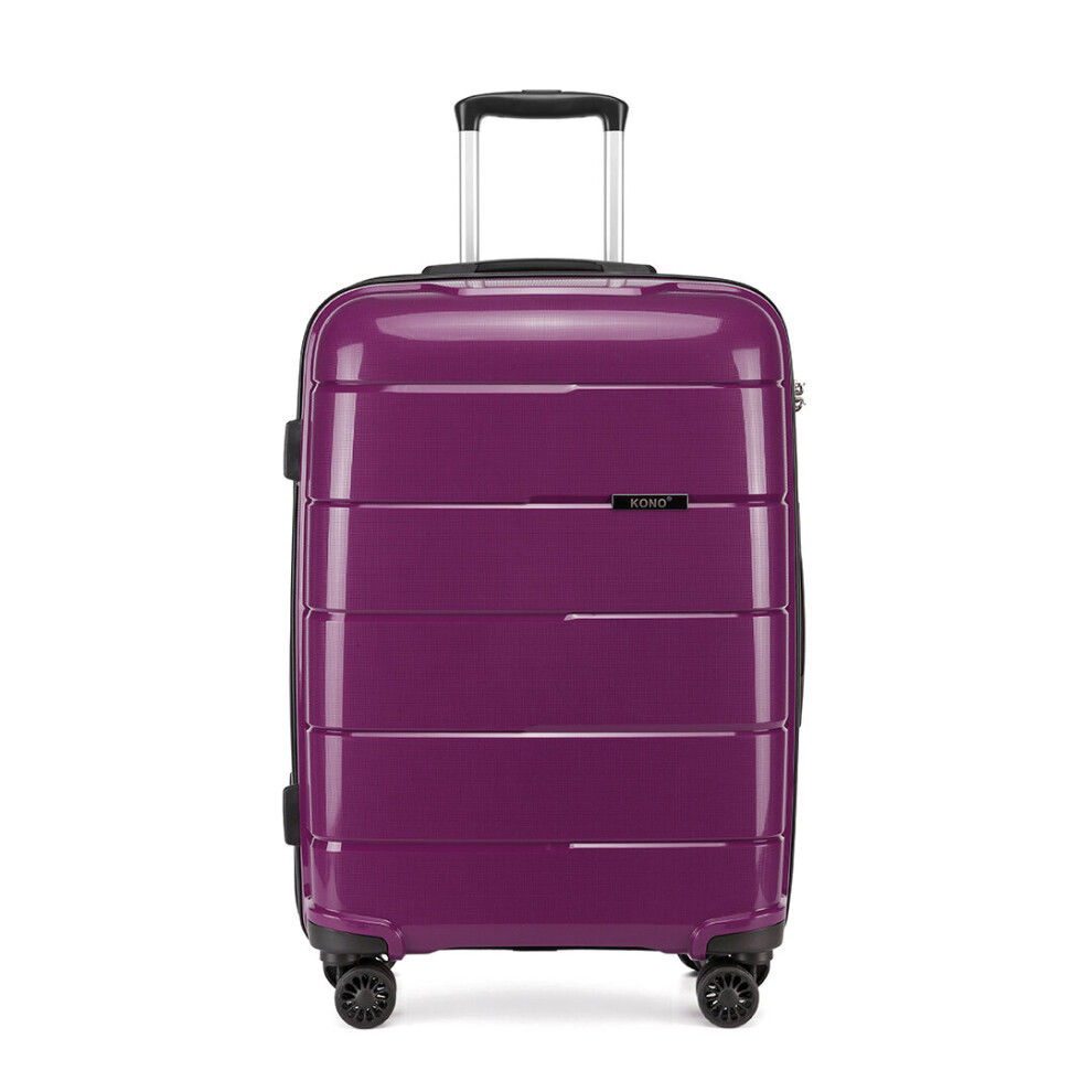 (Purple, 28 inch) Miss Lulu Hard Shell PP Suitcase