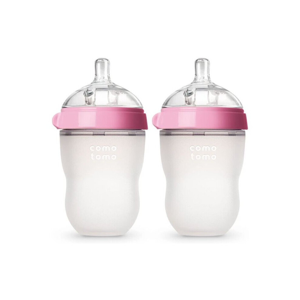 Comotomo Soft Hygienic Silicone Natural Feel Baby Feeding Bottle Pink
