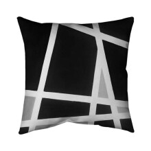 Begin Home Decor 5541-2626-AB35 26 x 26 in. Black & White Abstract Lines-Double Sided Print Indoor Pillow