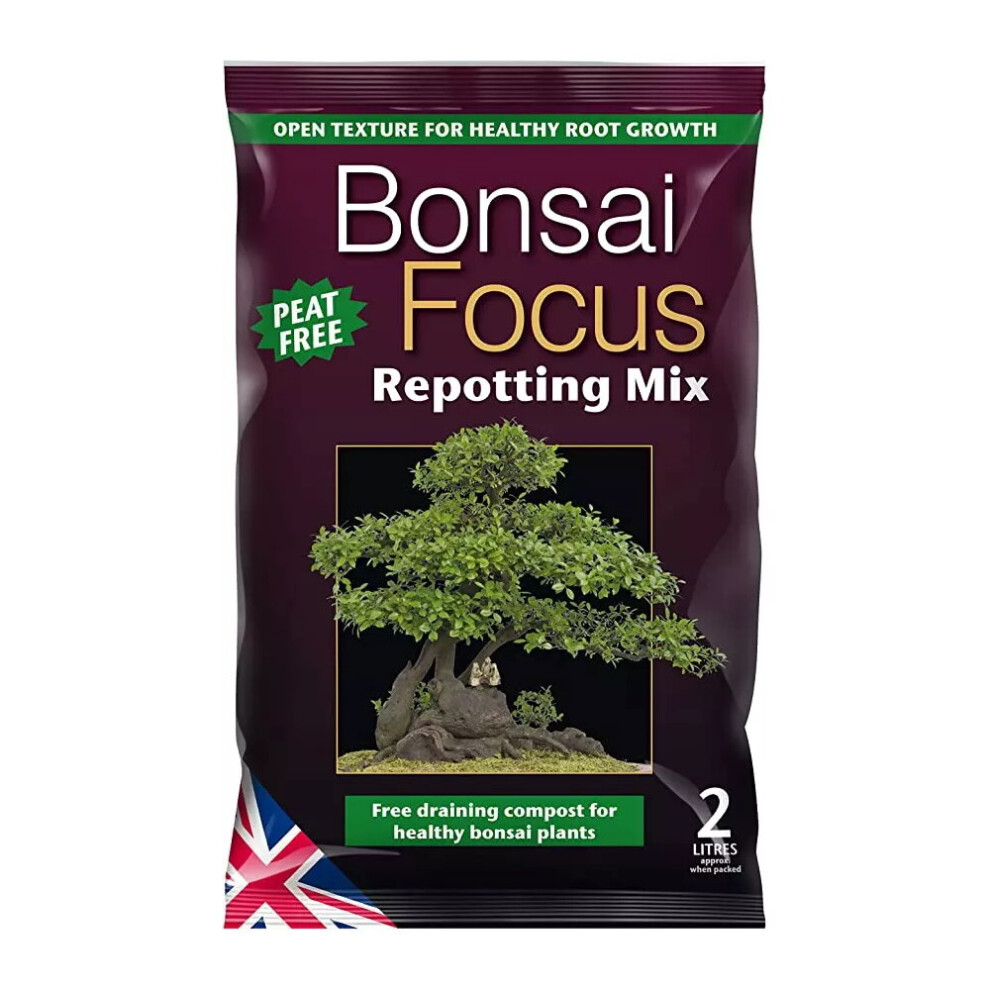 Bonsai Focus Repotting Mix Peat Free Plant Soil Garden Growth Technology 3L Bag