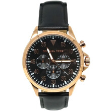 Uhr - MICHAEL KORS - MK8535 - Schwarzes Leder - Edelstahl - 45 mm - Quarz