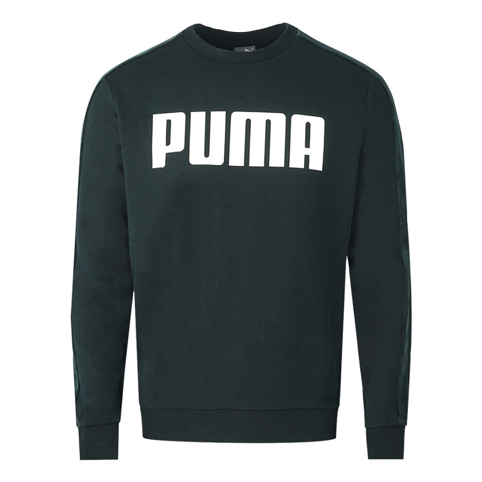 Puma Velvet Taped Logo Black Sweatshirt