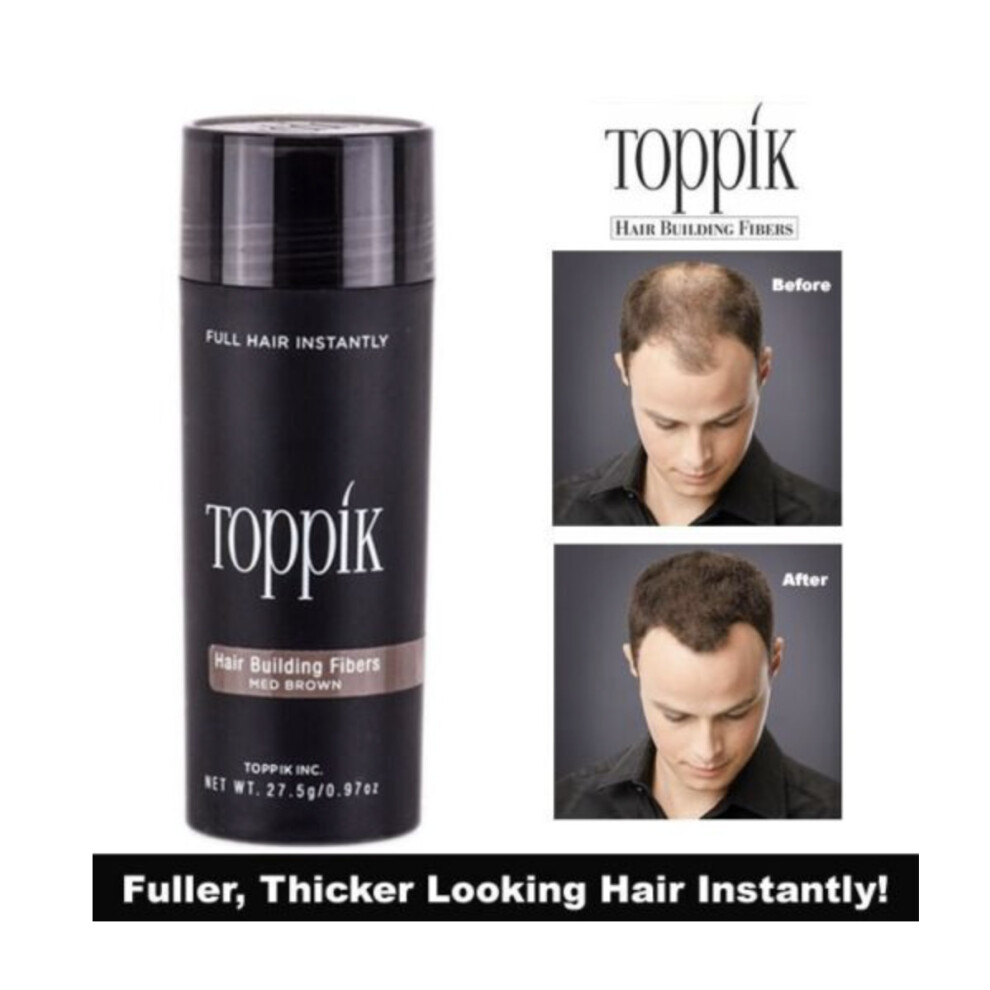 (Medium Brown) TOPPIK Hair Thickening Fibres | Instant Hair For Men & Women | All Colours 27.5g