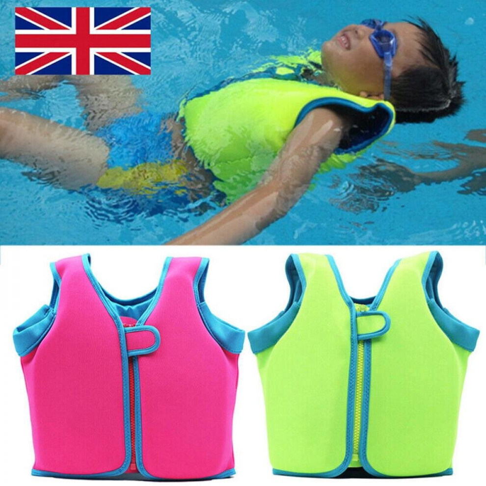 (XL (Suit For 5-7 years), Green) Kids Swim Life Jacket Float Vest Swimming Pool Buoyancy Aid Child WaterSport