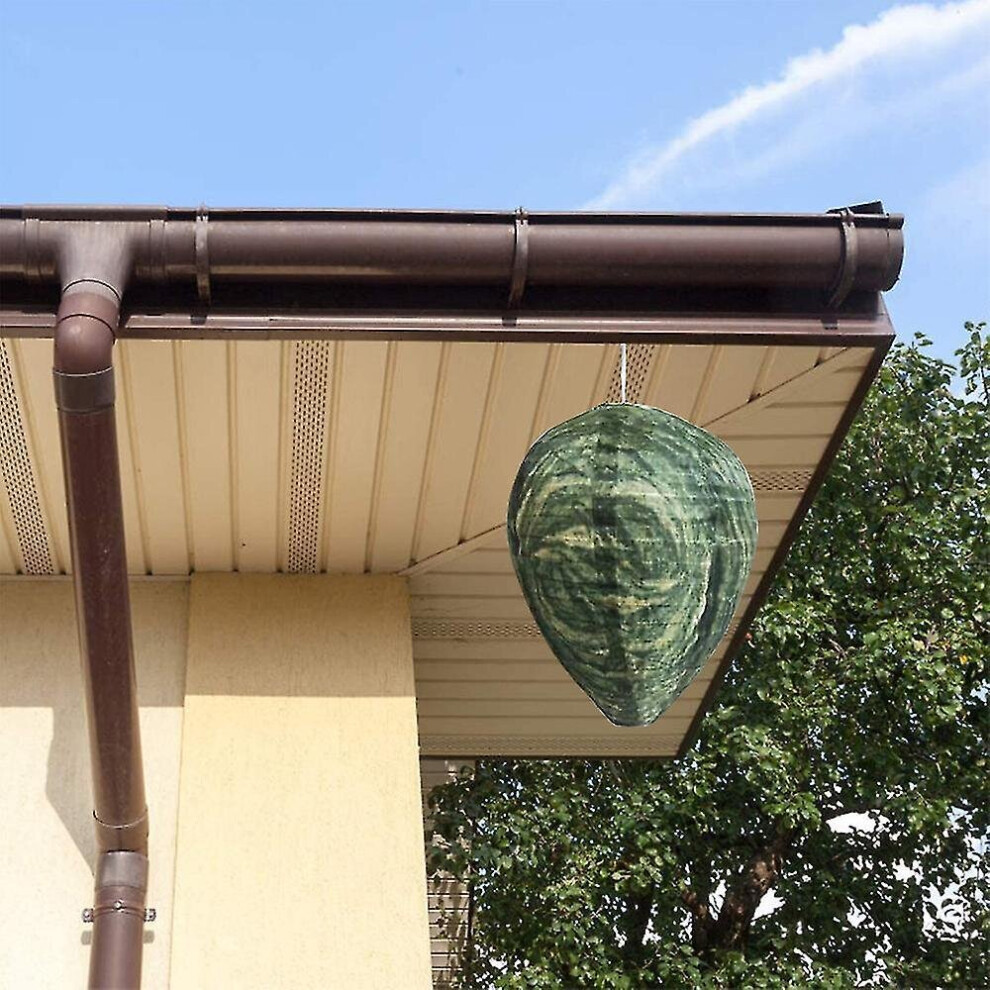 (Dark green) 4 Pieces Waterproof Wasp Nest Decoys Hanging Hornet Deterrents Fake Cloth Wasp Nest Non-toxic Bee Decoy Deterrent For Home And Garden Outdoors