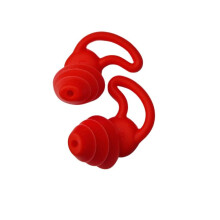 (Red) Noise Cancelling Ear Plugs Silicone Sleeping Swimming Travel Earbuds Earplugs