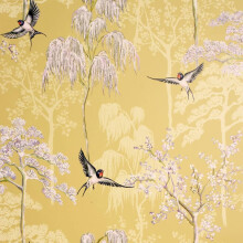 DUTCH WALLCOVERINGS Wallpaper Japanese Garden Ochre Wall Covering Panel Sheet