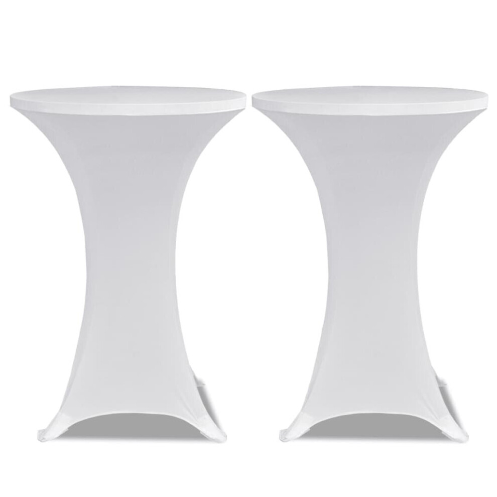 vidaXL 2x Standing Table Covers 60cm White Stretch Event Slipcover Tablecloth