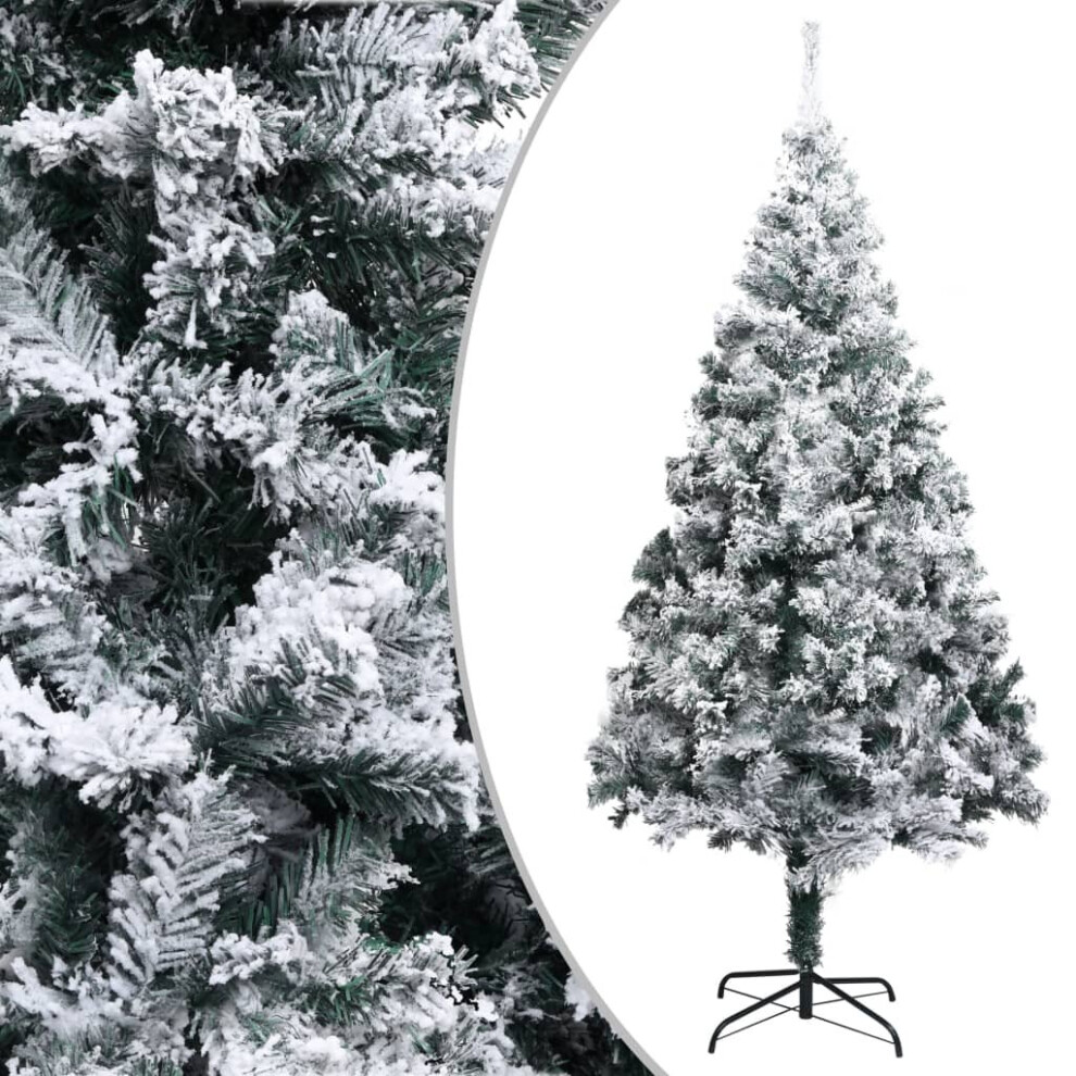 Vidaxl Artificial Christmas Tree With Flocked Snow Green 180Cm Pvc Decoration