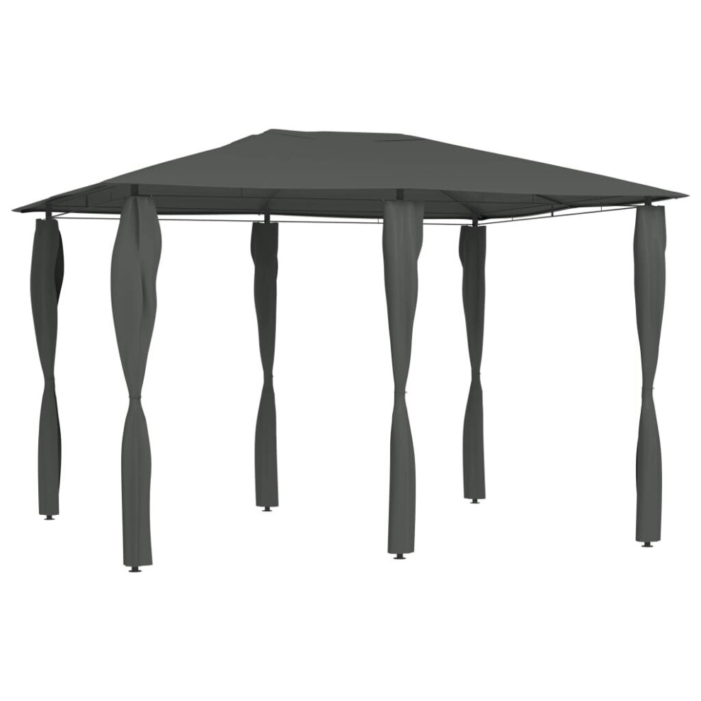 Vidaxl Anthracite Gazebo With Post Covers 160 G/Mâ² Canopy Shelter Garden Tent
