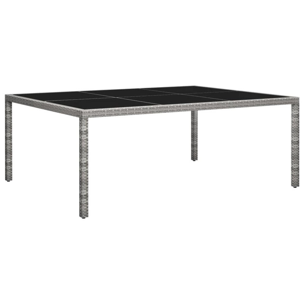 Vidaxl Outdoor Dining Table Grey Poly Rattan Garden Patio Desk Dinner Table