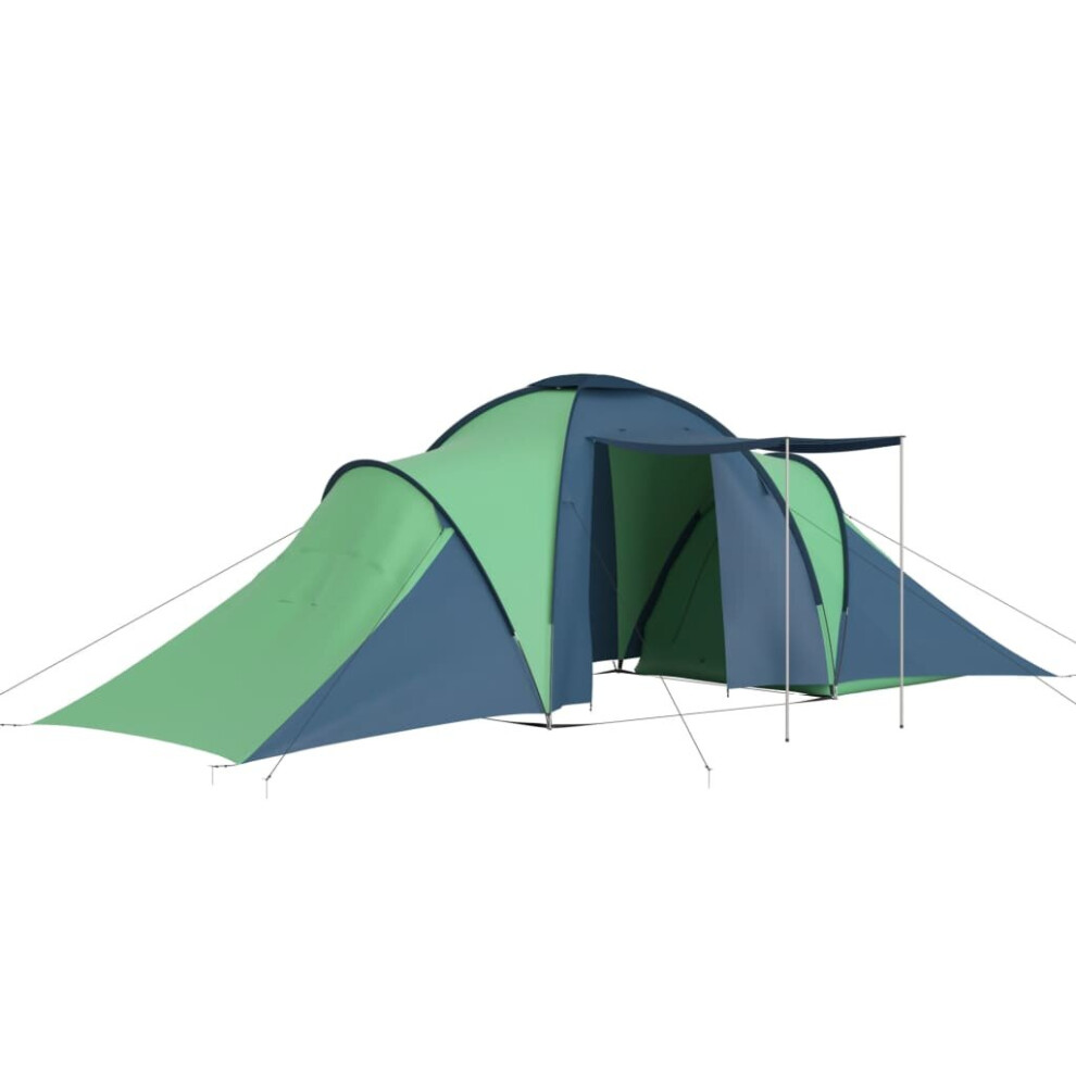 Vidaxl Camping Tent 6 Persons And Green Sun Shade Shelter Hiking Outdoor Blue
