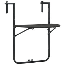 vidaXL Hanging Balcony Table Brown 60x64x83.5cm Plastic Rattan Look Stand