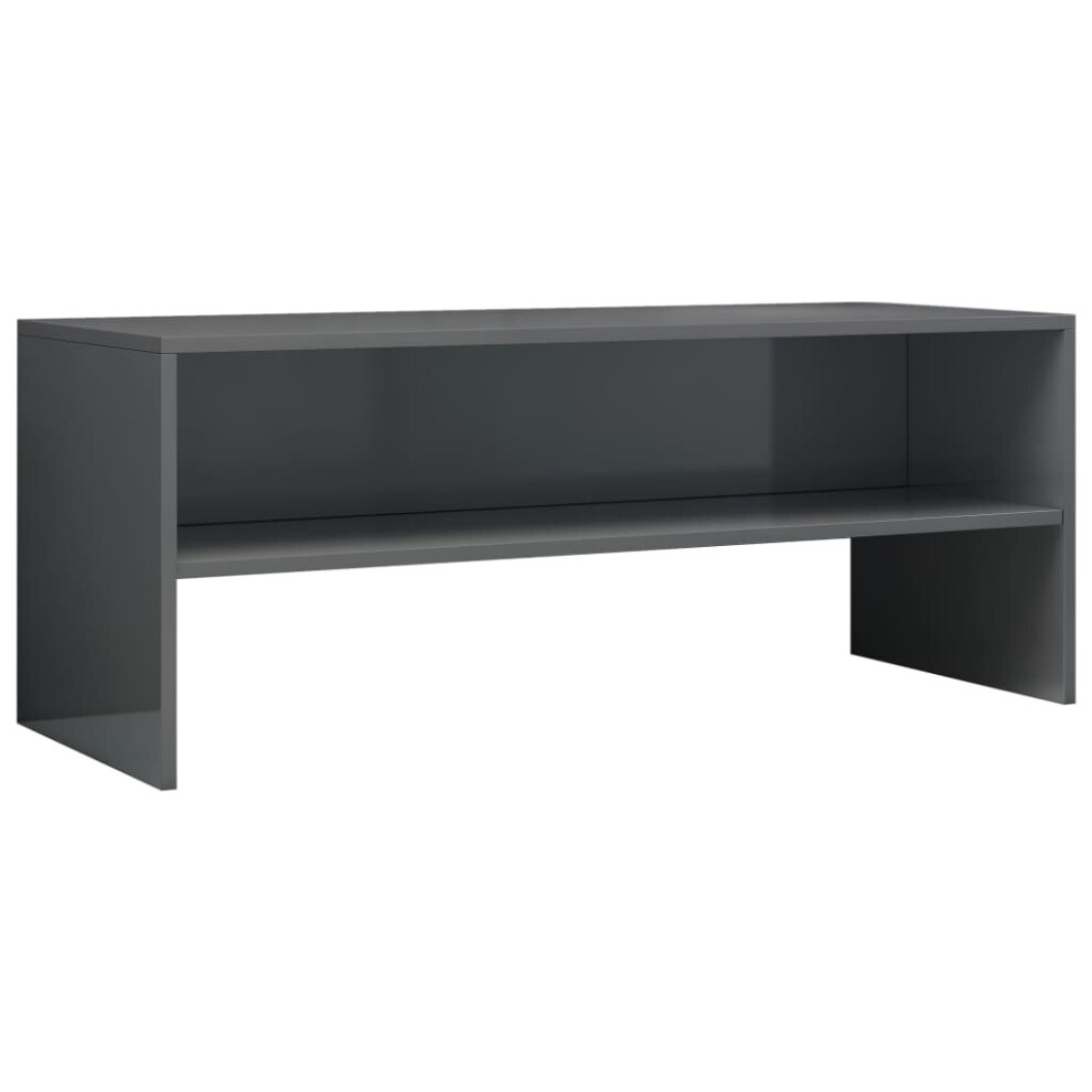 vidaXL TV Cabinet High Gloss Grey Engineered Wood Stand Sideboard Furniture