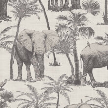 DUTCH WALLCOVERINGS Wallpaper Elephant Grove Charcoal Decor Wall Covering