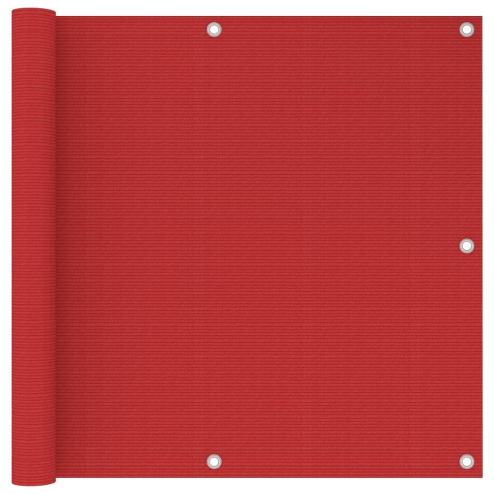 Vidaxl Balcony Screen Red 90X500 Cm Hdpe Outdoor Privacy Protective Sunshade