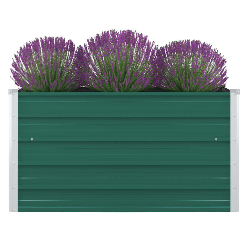 Vidaxl Raised Garden Bed Galvanised Steel Green Metal Planter Pot Flower Boxes