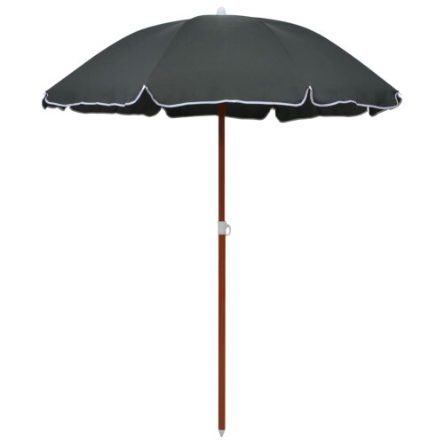 vidaXL Garden Parasol with Steel Pole, UV-Protective Anthracite Sunshade Outdoor Umbrella, 155 190 cm | Code 47804