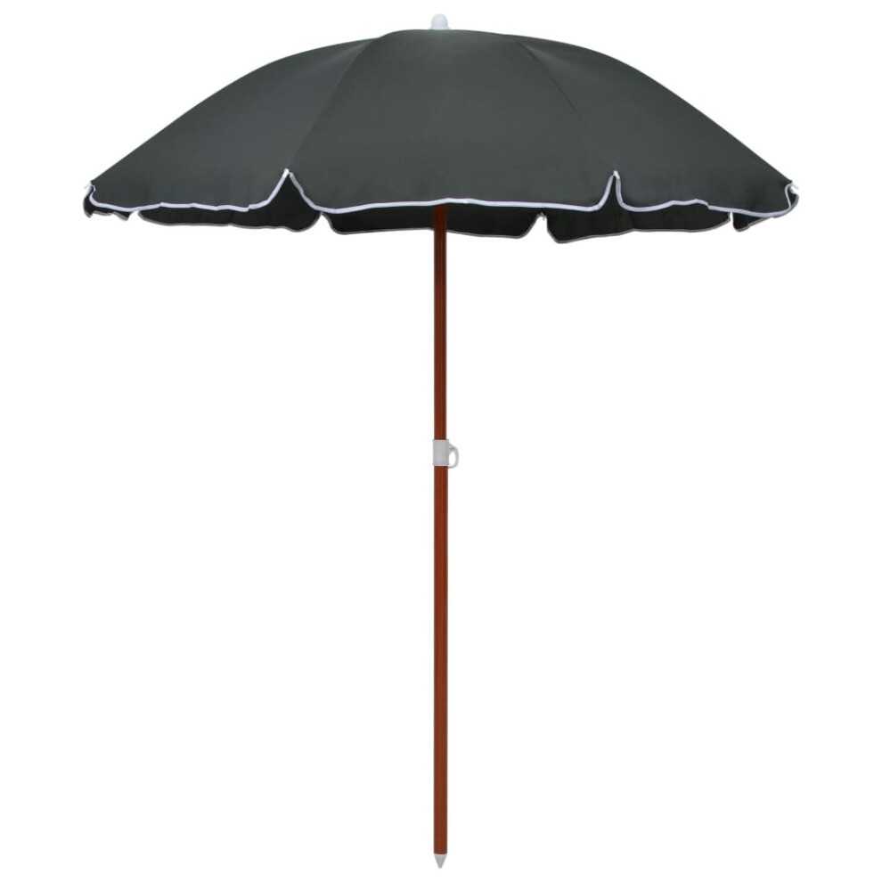 Vidaxl Garden Parasol With Steel Pole, Uv-Protective Anthracite Sunshade Outdoor Umbrella, 155 190 Cm | Code 47804