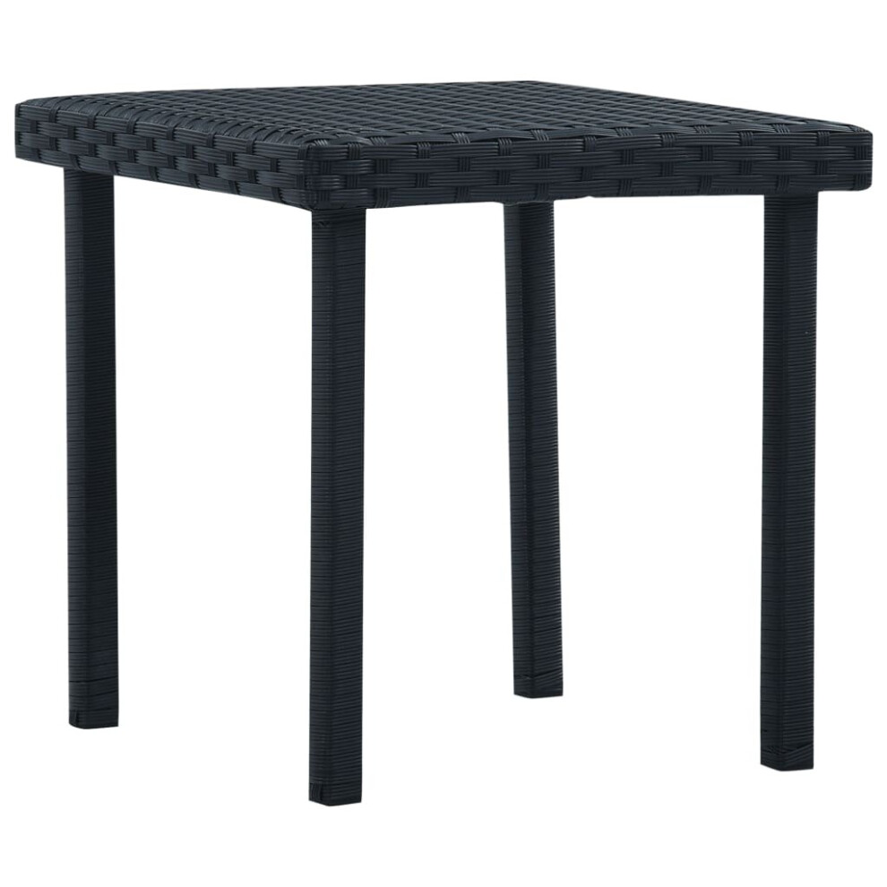 vidaXL Garden Tea Table Black 40x40x40cm Poly Rattan Outdoor Coffee Stand