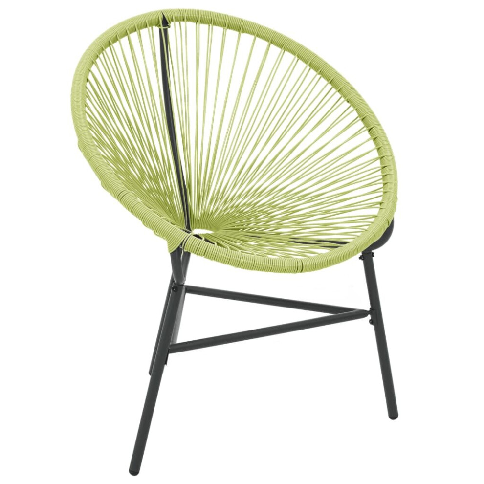 vidaXL Garden Acapulco Chair Poly Rattan Green Outdoor Patio Seat Furniture