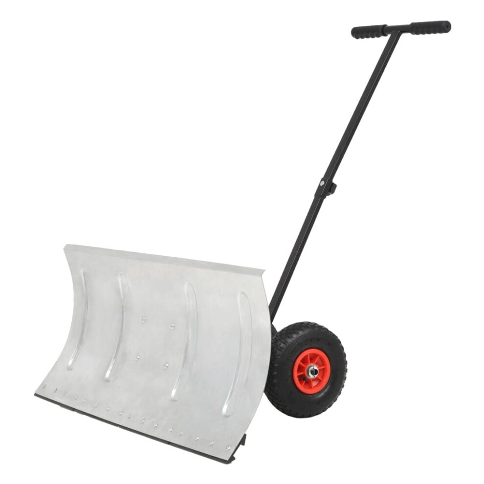 Vidaxl Manual Snowplough With Wheels 100X44cm Lawn Snow Blower Shovel Removal