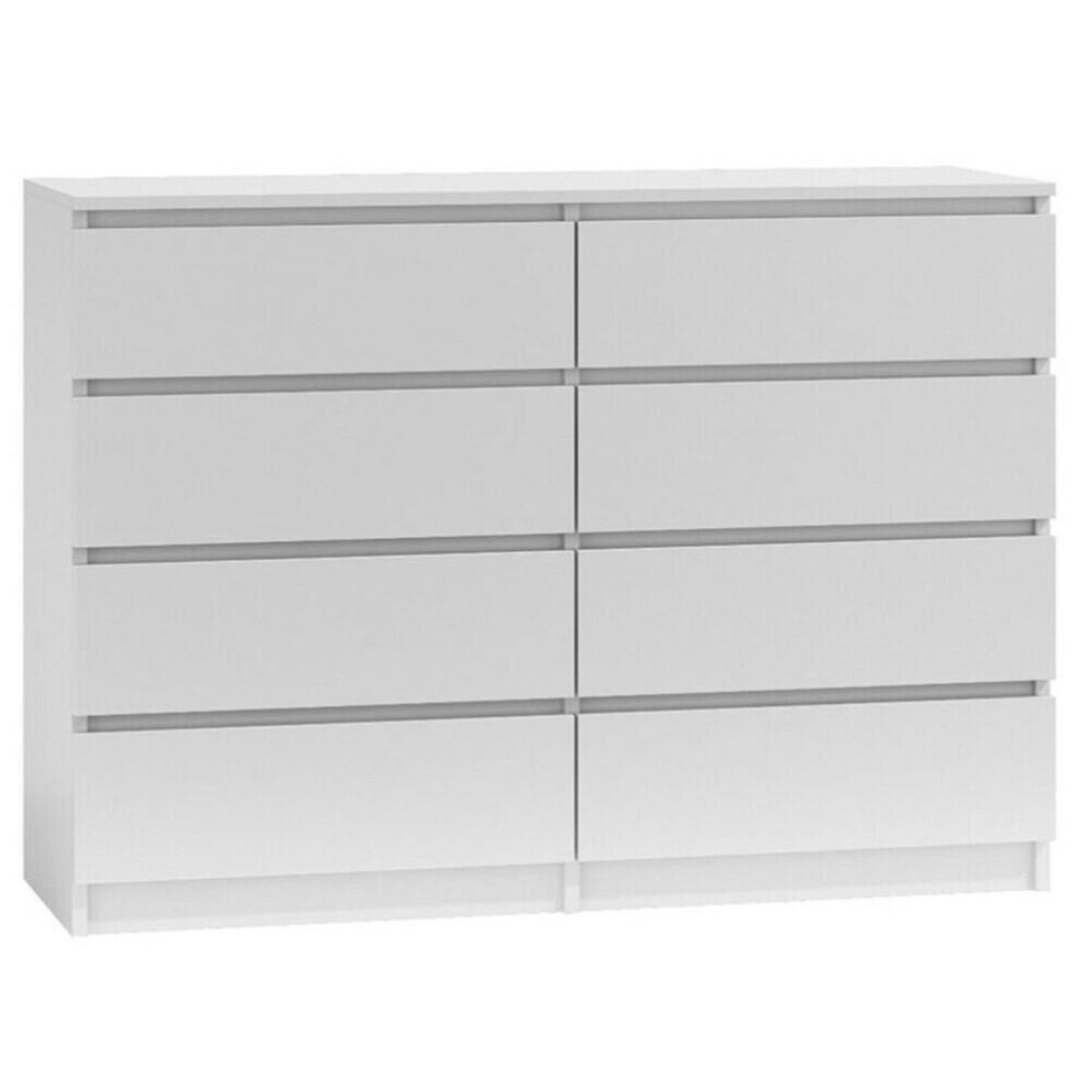 (Matt White, 8 DRAWER) Modern Stylish Chest Of Drawers and Wardrobes