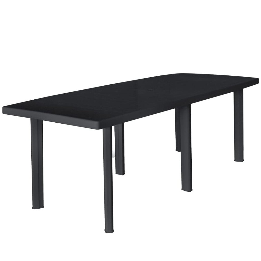 vidaXL Garden Table Anthracite Plastic Weather Resistant Outdoor Campsite