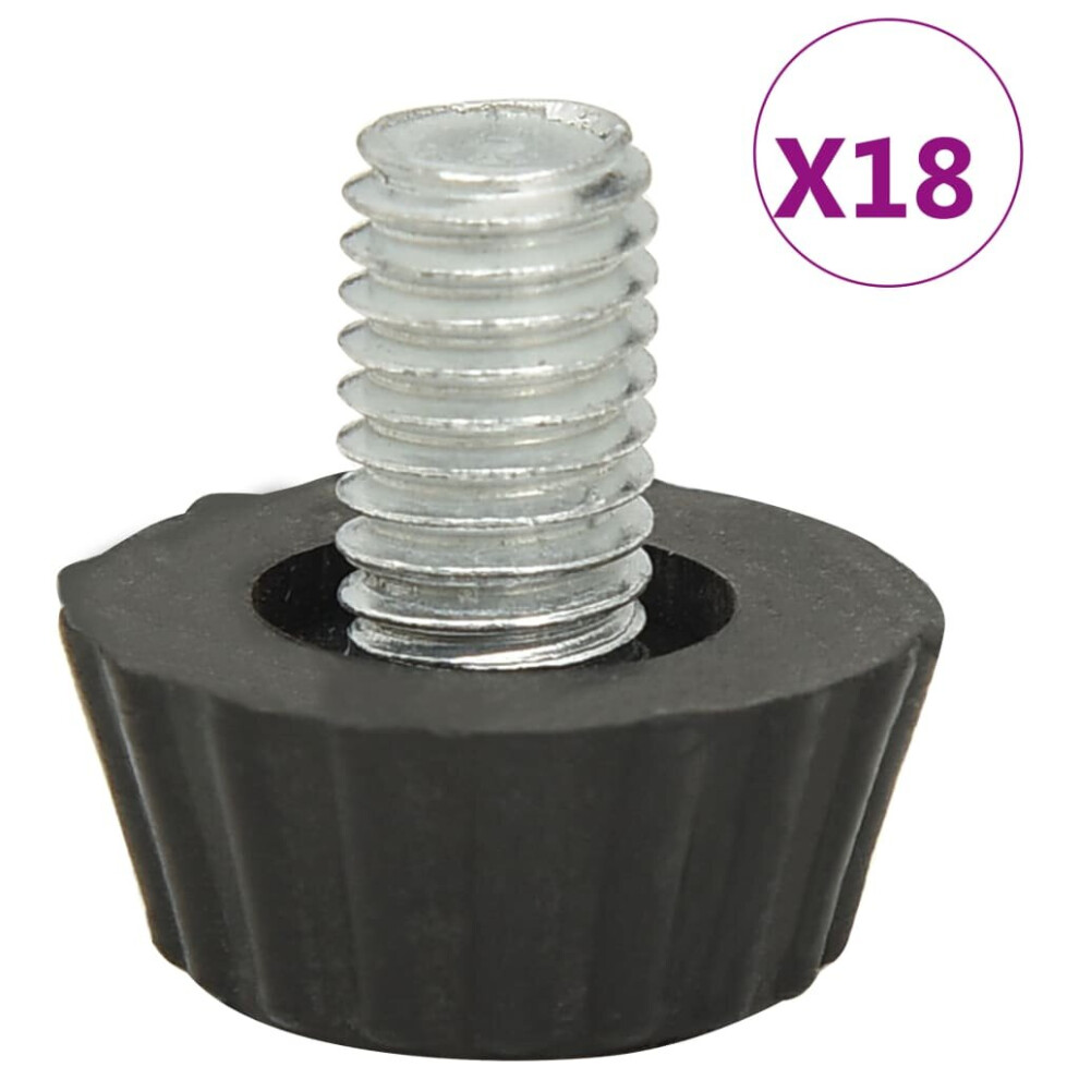 vidaXL 18x Adjustable Furniture Feet M8 Black Leveling Glide Foot Accessory