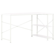 vidaXL Computer Desk White L-shaped Office PC Writing Table Work Corner Desk