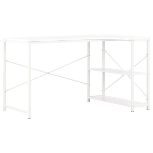 VidaXL vidaXL Computer Desk White L-shaped Office PC Writing Table Work Corner Desk