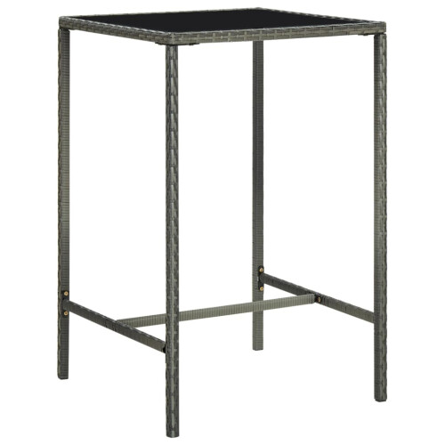VidaXL vidaXL Garten-Bartisch Grau 70x70x110 cm Poly Rattan und Glas