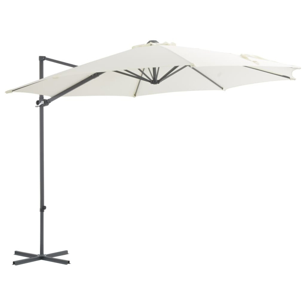 vidaXL Cantilever Umbrella with Steel Pole Sand Outdoor Parasol Sun Shade