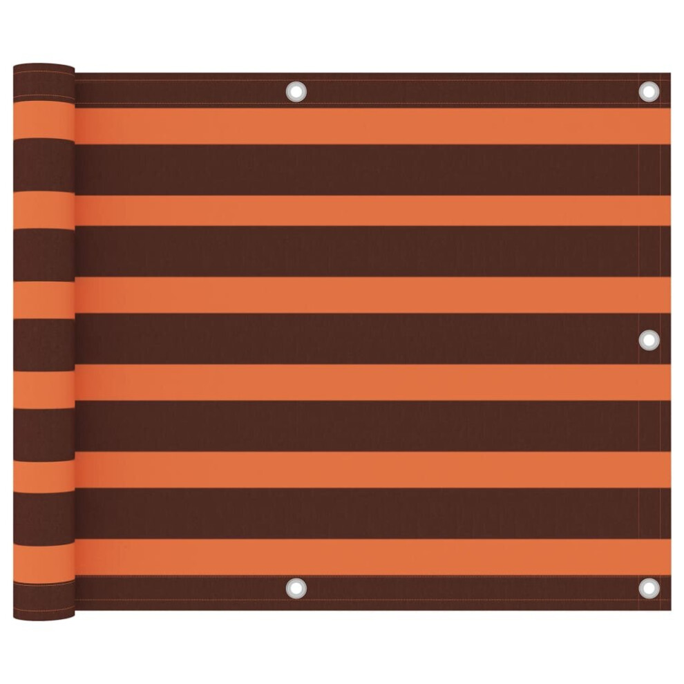 Vidaxl Balcony Screen Orange And Brown 75X500 Cm Oxford Fabric Outdoor Privacy