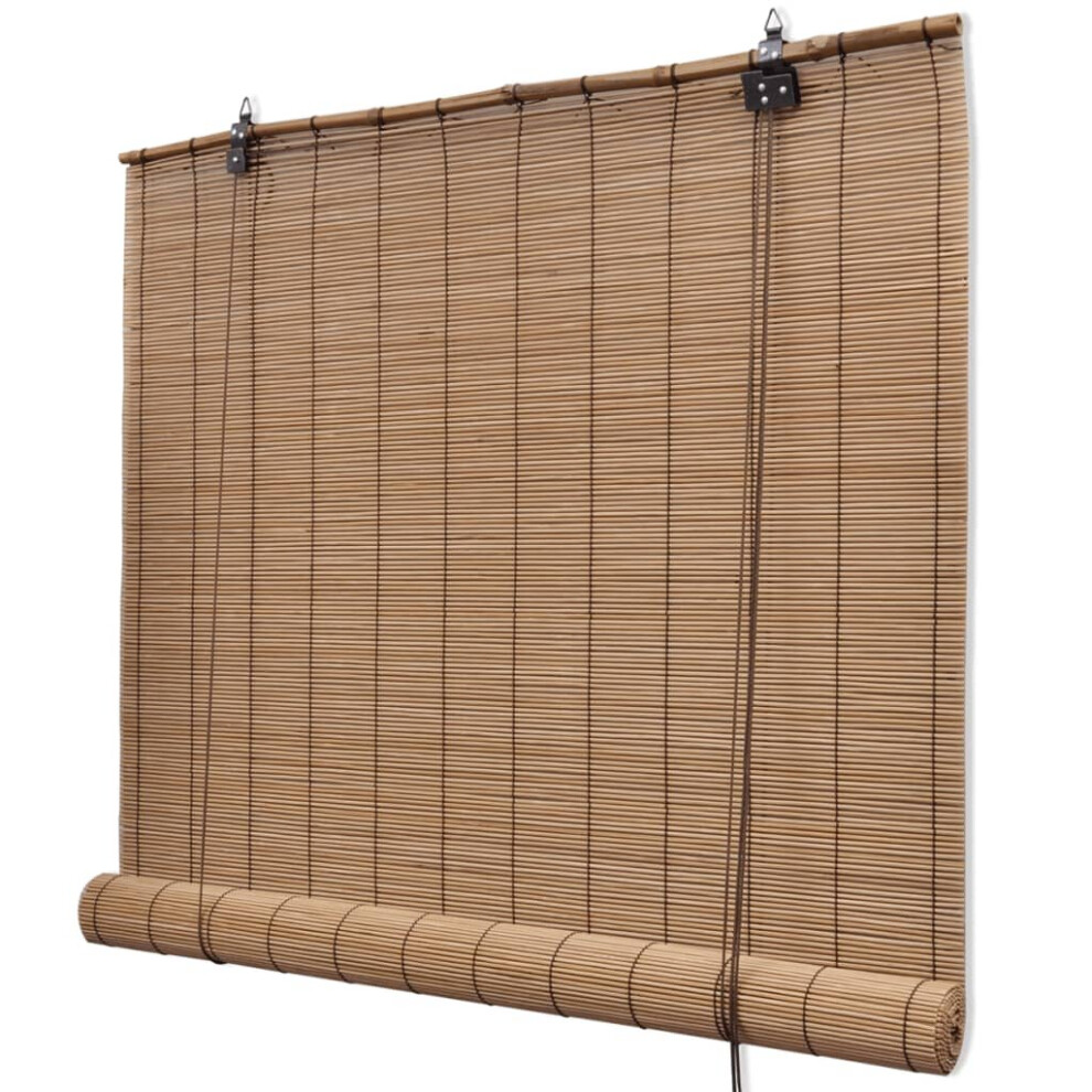 vidaXL Roller Blinds 80x160cm Brown Bamboo Daynight Window Sunscreen Drape