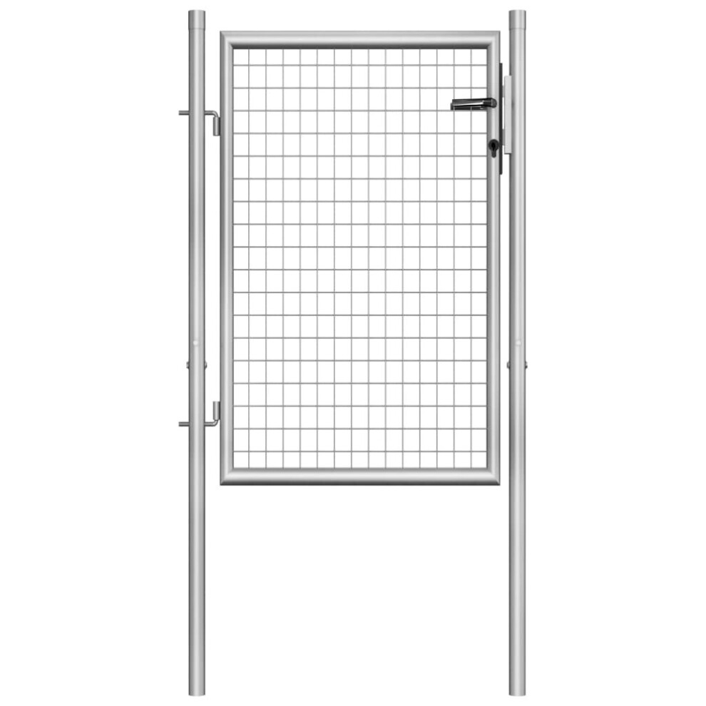 Vidaxl Garden Gate Galvanised Steel 105X150cm Silver Outdoor Entrance Door 8718475740599