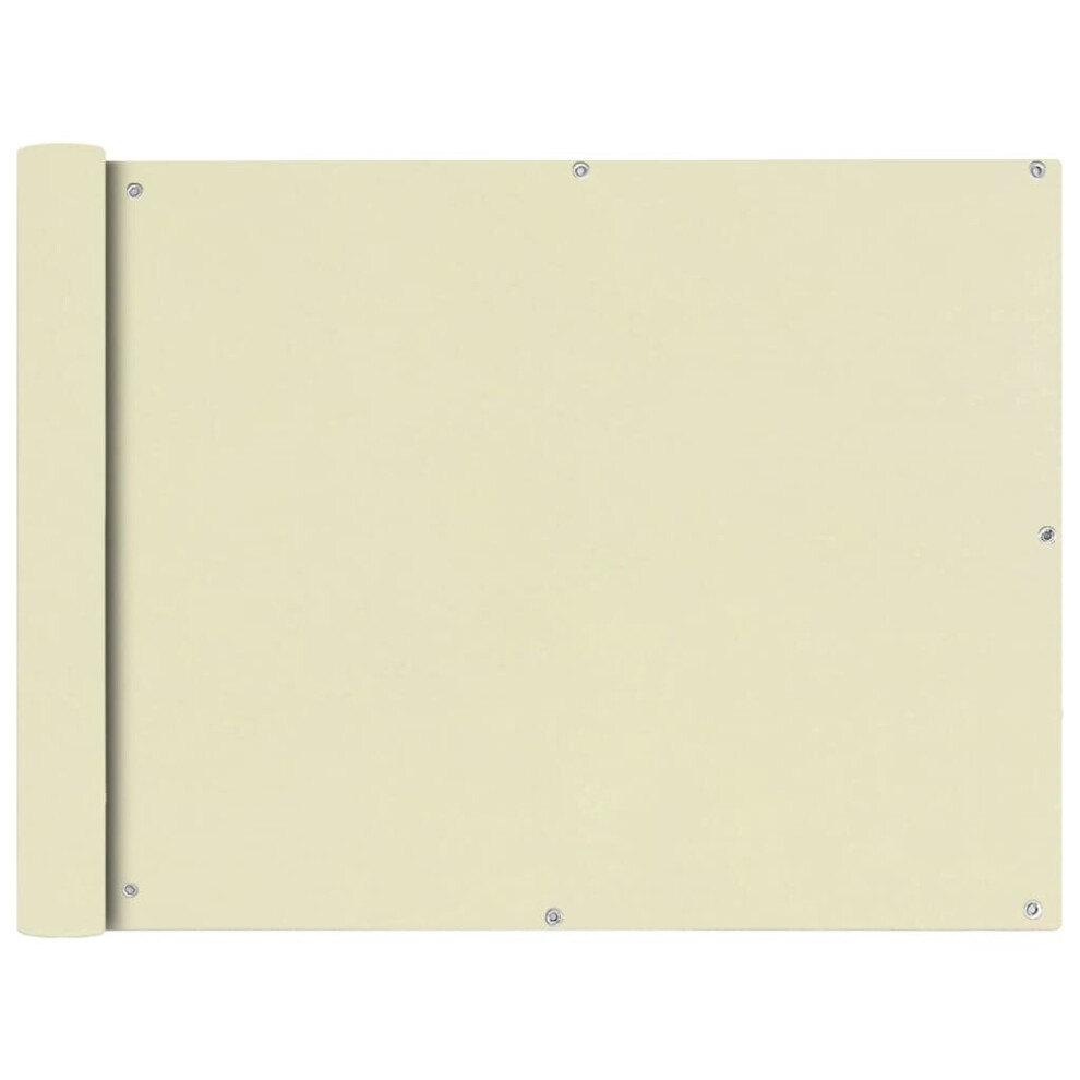 Vidaxl Balcony Screen Oxford Fabric 90X400cm Cream Garden Patio Panel Sunshade