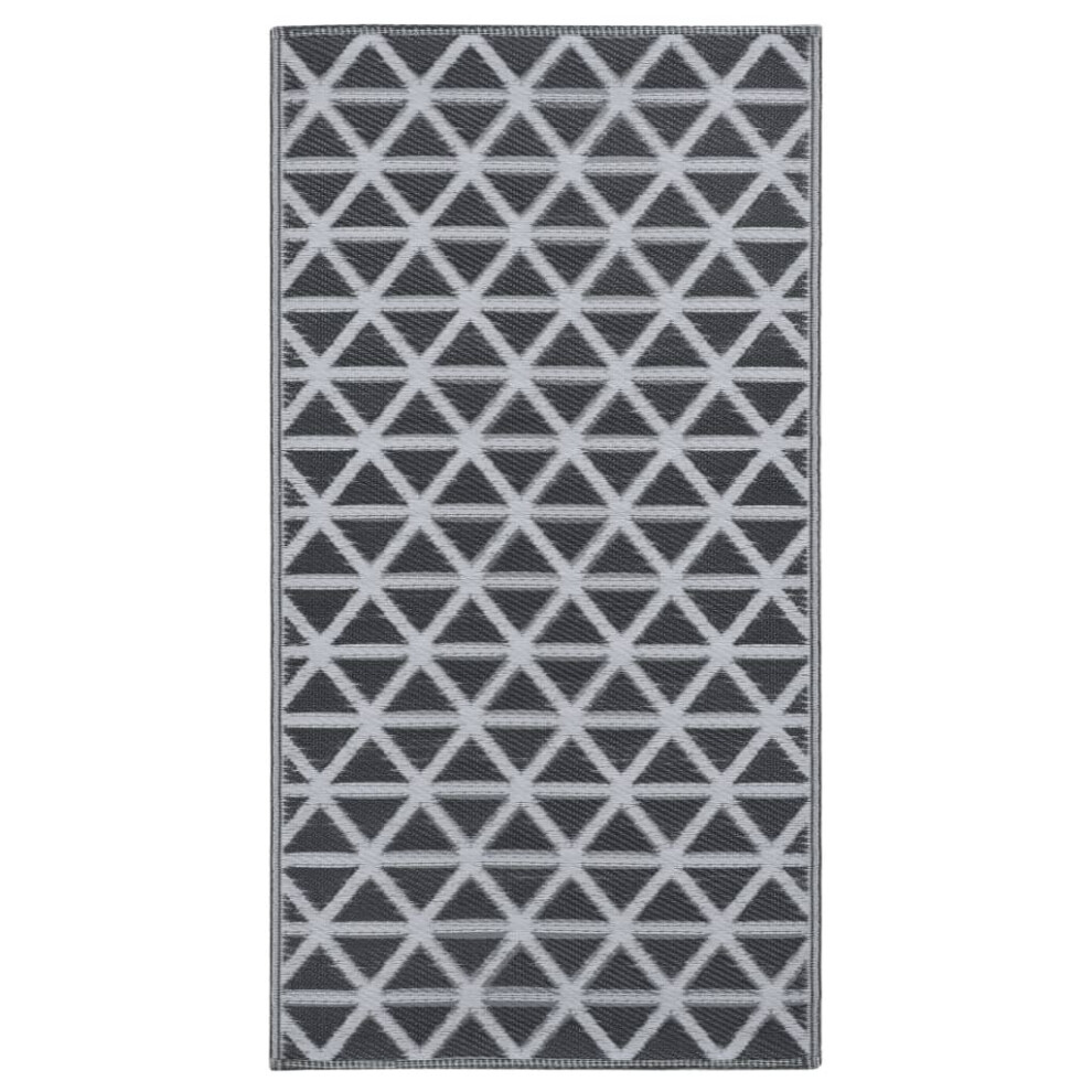 vidaXL Outdoor Carpet Black 190x290 cm PP Terrace Rug Balcony Blanket Indoor