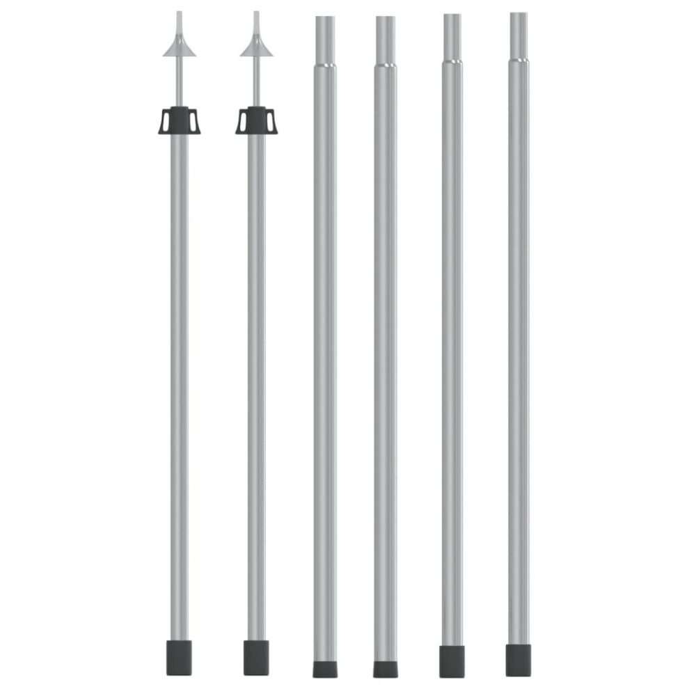 vidaXL 2x Telescopic Tarp Poles Aluminum Adjustable Awning Pole Tent Stick