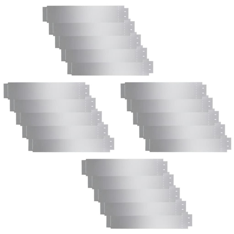 Vidaxl Lawn Fence Set 20 Pcs Galvanised Steel Garden Edging Divider Barrier 8718475587088