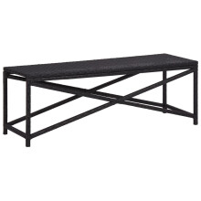vidaXL Garden Bench Poly Rattan Black 120cm Outdoor Garden Patio Rattan Bench