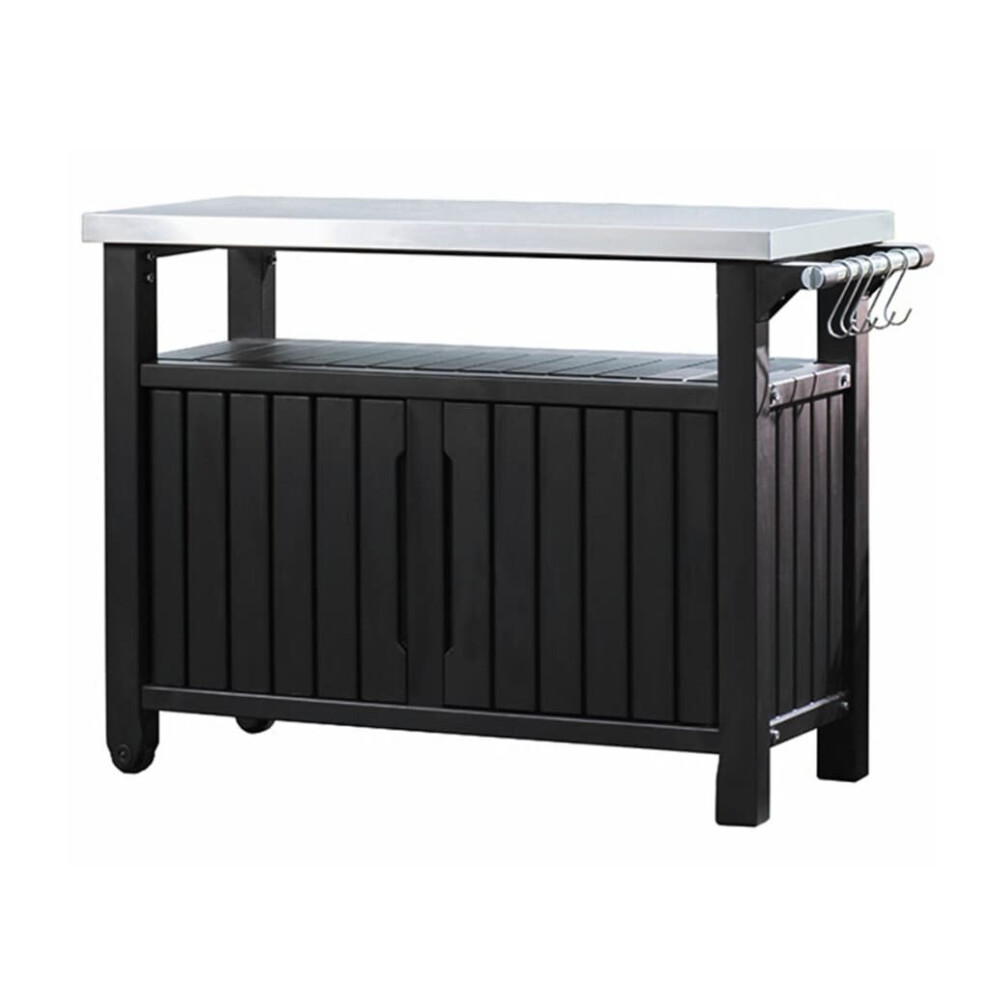 Keter Multifunctional Outdoor Table for BBQ Unity XL Woodlook Garden Storage