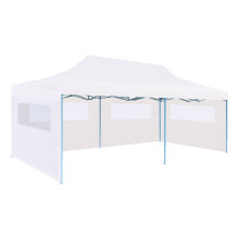 vidaXL Folding Pop-up Partytent with Sidewalls 3x6m Steel White Gazebo Canopy